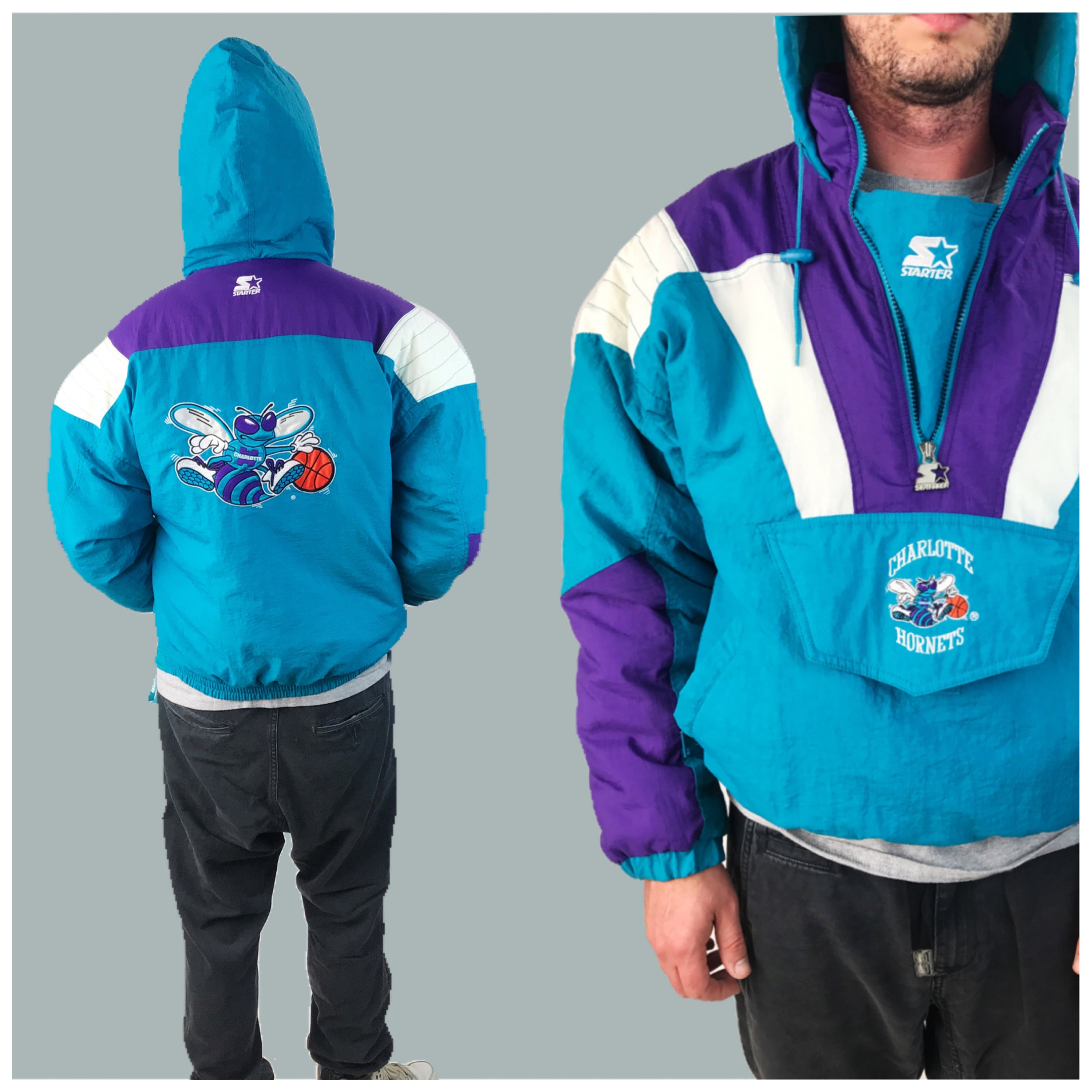 charlotte hornets starter windbreaker