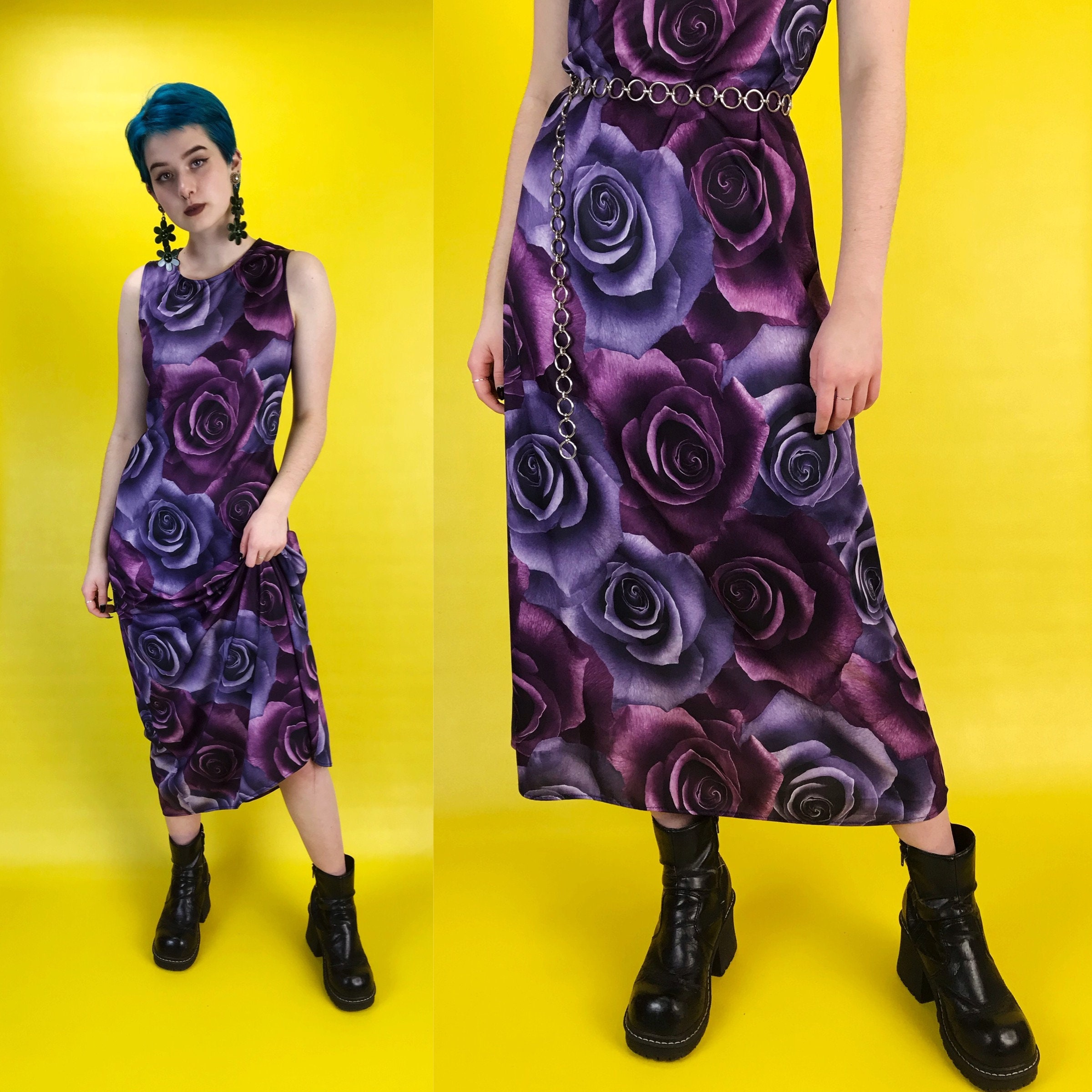 purple rose dress