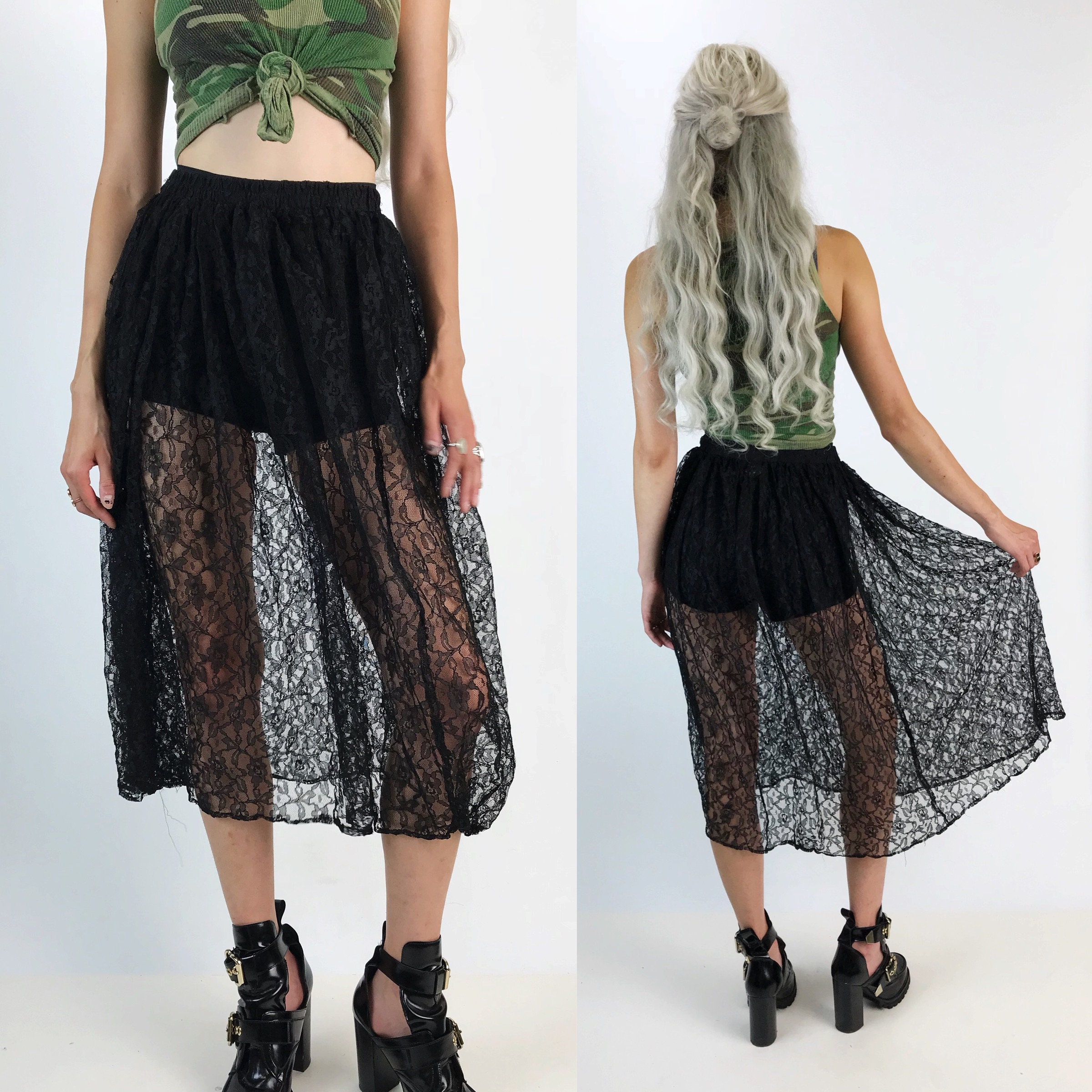 lace skirt with shorts underneath