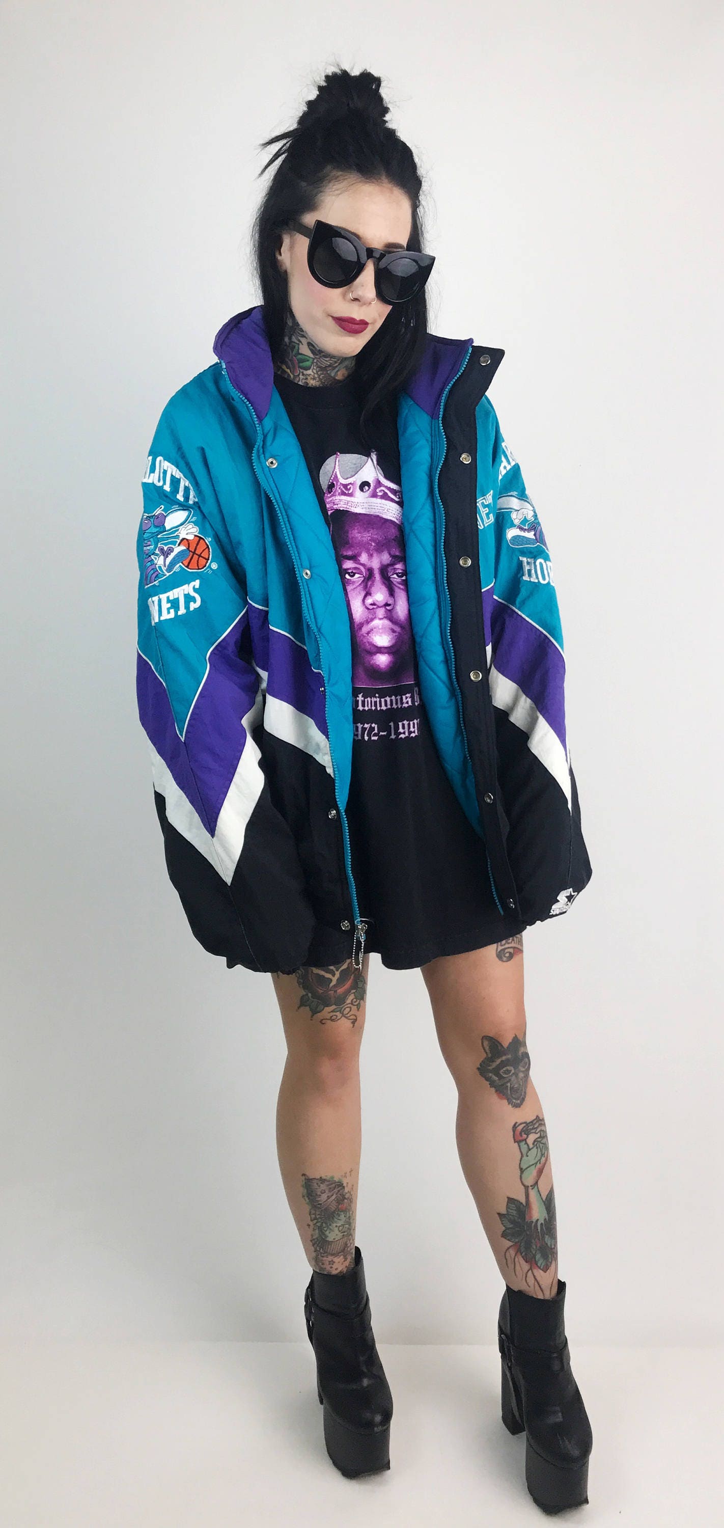 90 S Charlotte Hornets Starter Jacket Medium Nba Large Puffy Winter Basketball Streetwear Starter Jacket Charlotte Hornets Zip Up Coat 90 S Charlotte Hornets Starter Jacket Medium Nba Large Puffy Winter Basketball Streetwear Starter Jacket Charlotte Hornets Zip Up Coat
