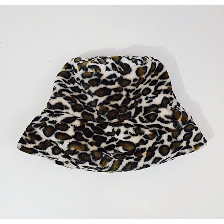 furry cheetah bucket hat