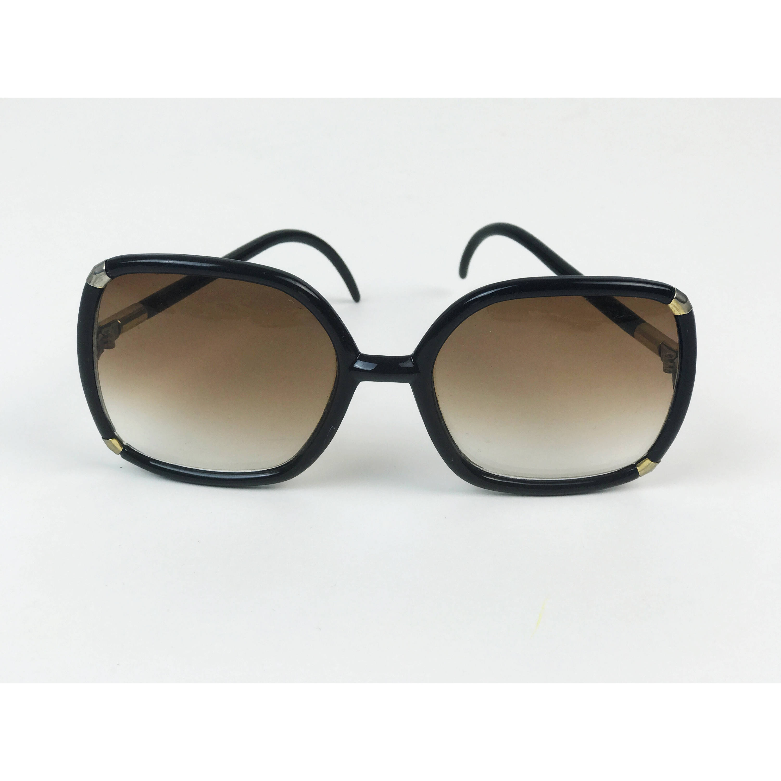 60's Black Oversized Mod Sunglasses, Vintage Sunglasses Large Black ...