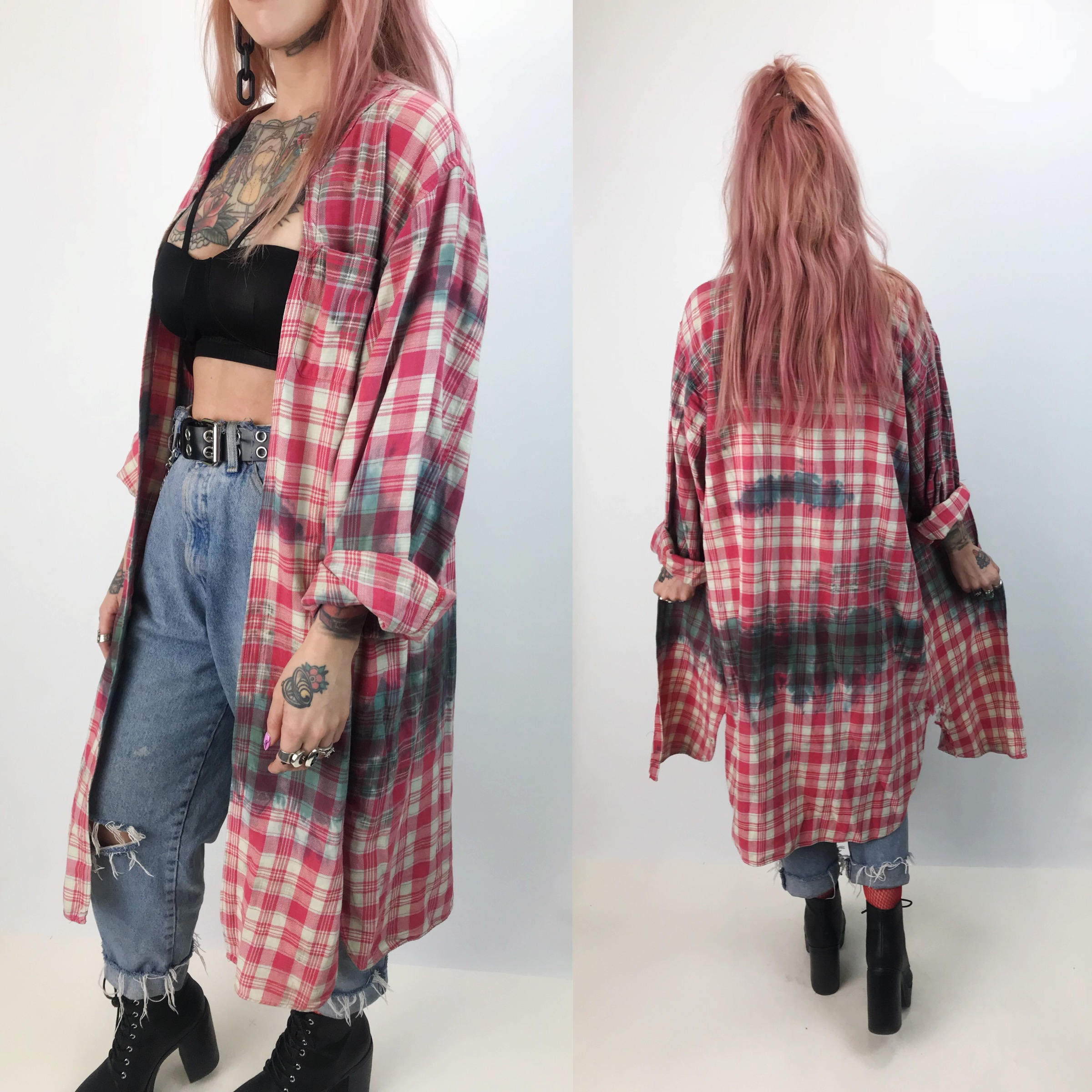 maxi flannel shirt