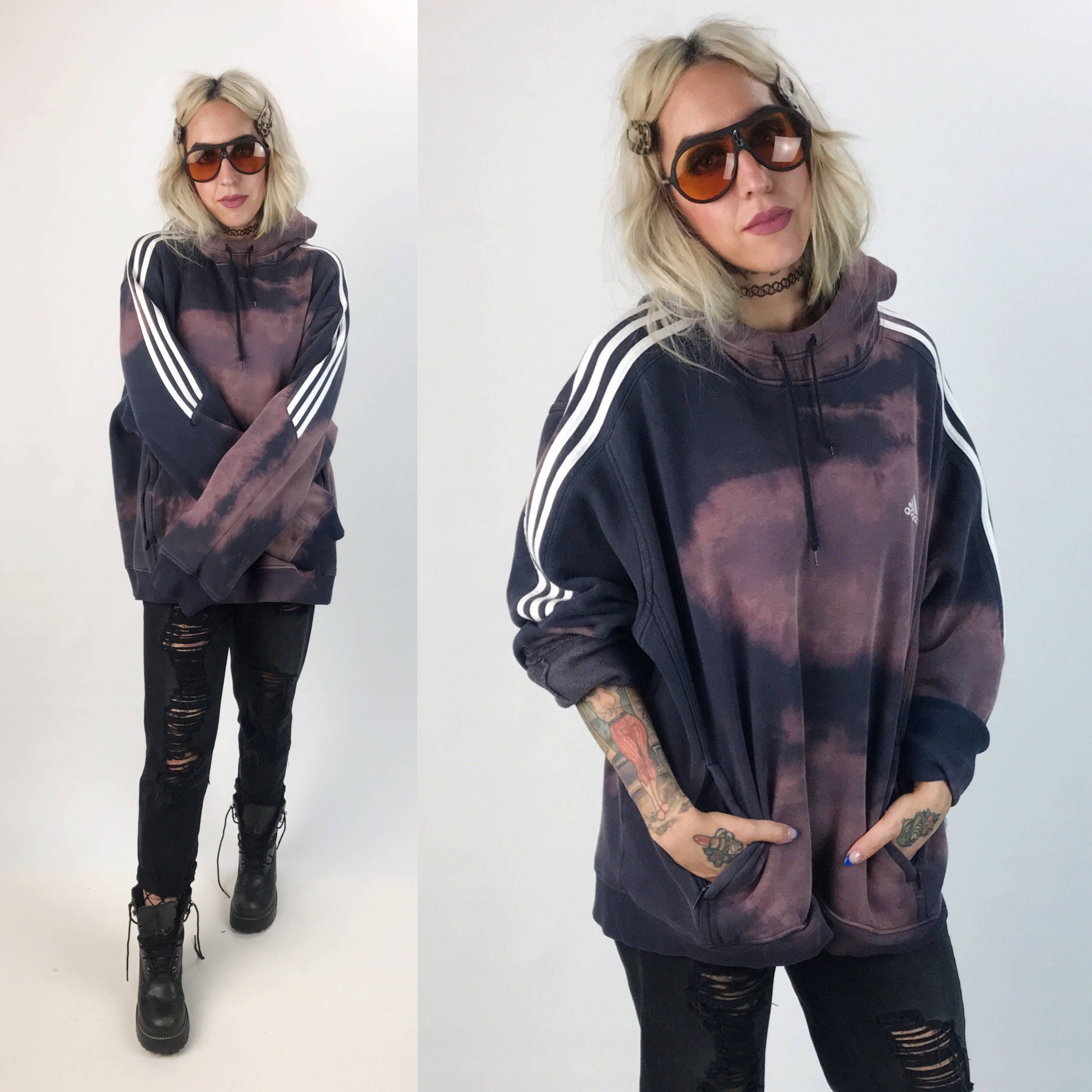 bleached adidas hoodie