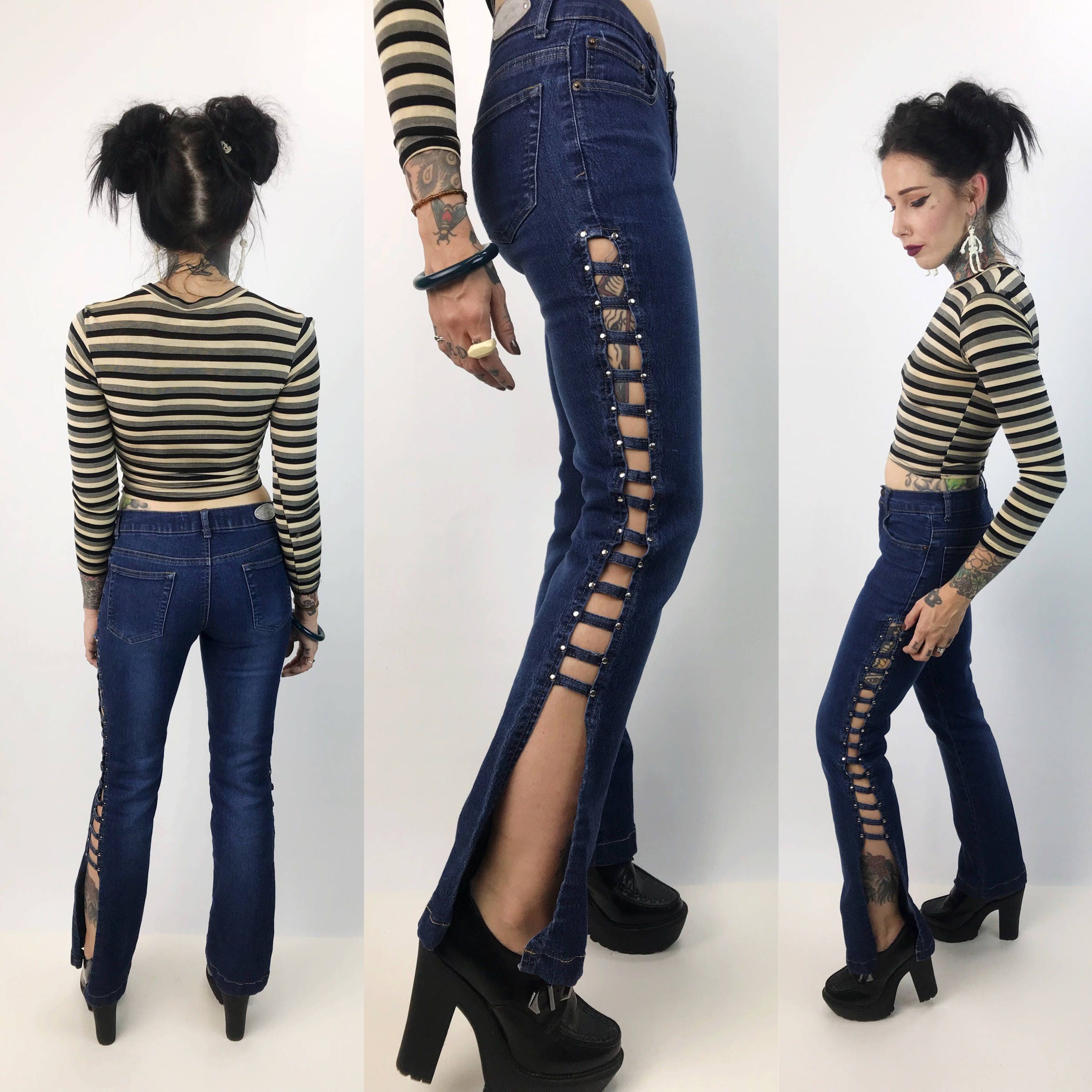 bootcut jeans with side slits