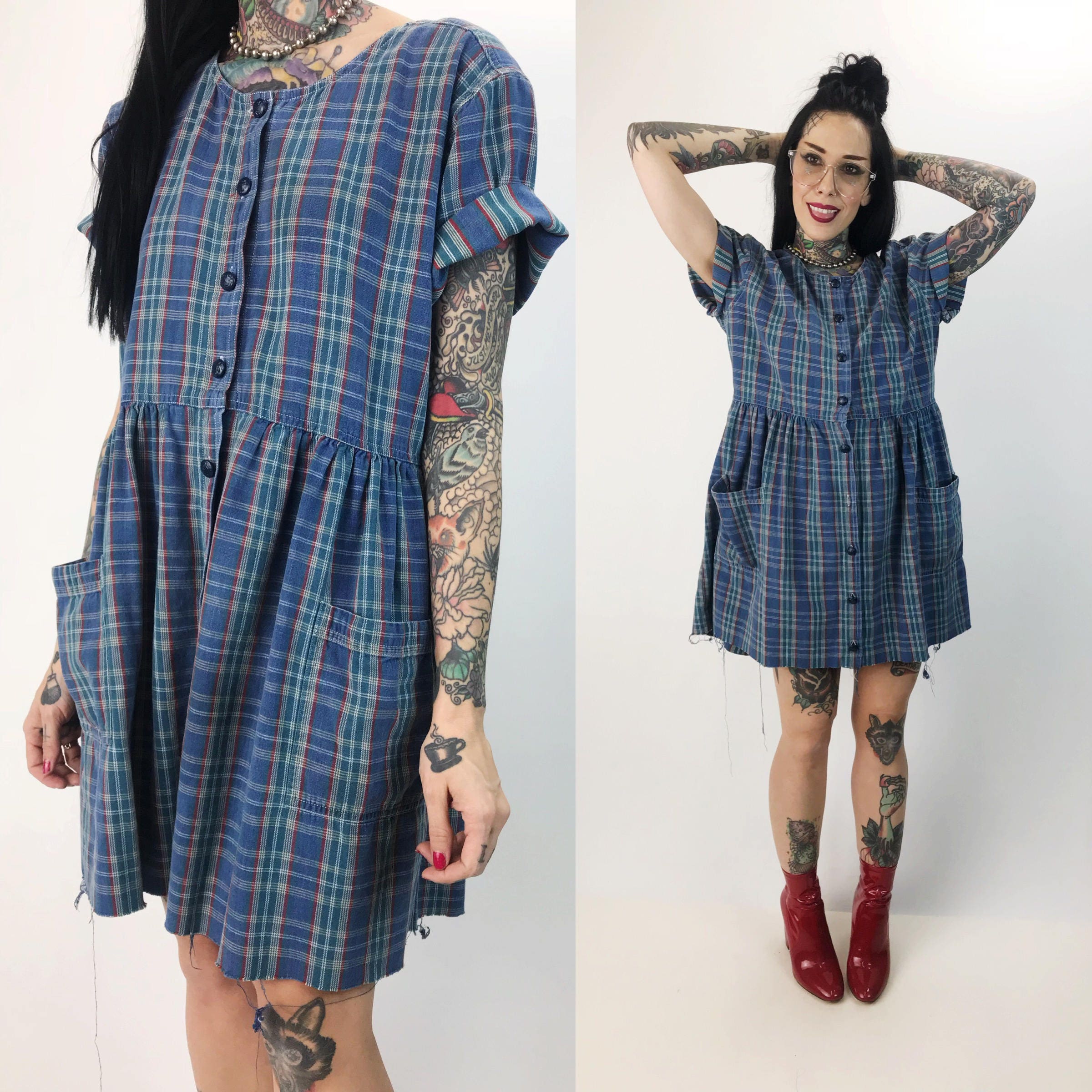 women's light blue babydoll dress