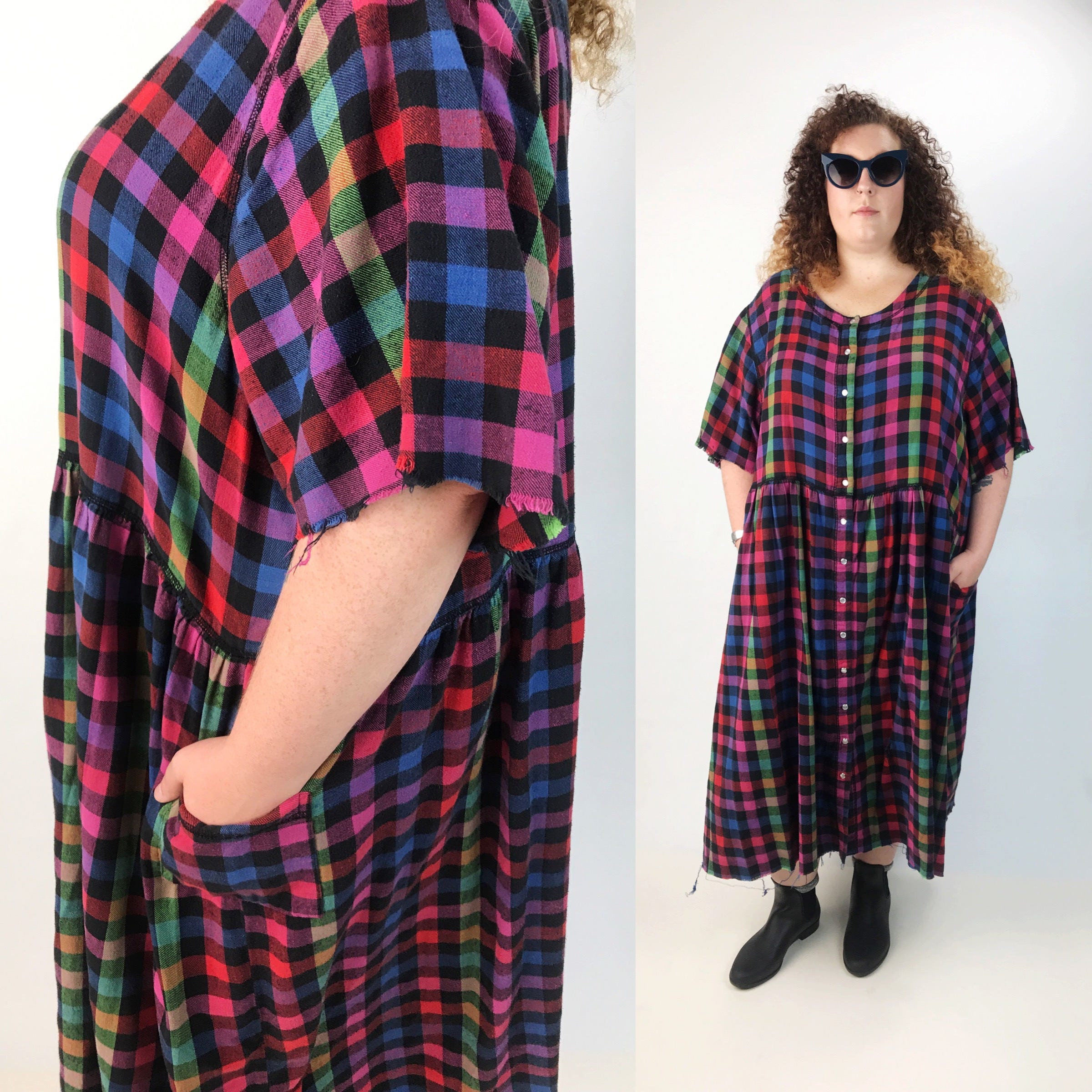 plus size flannel dress