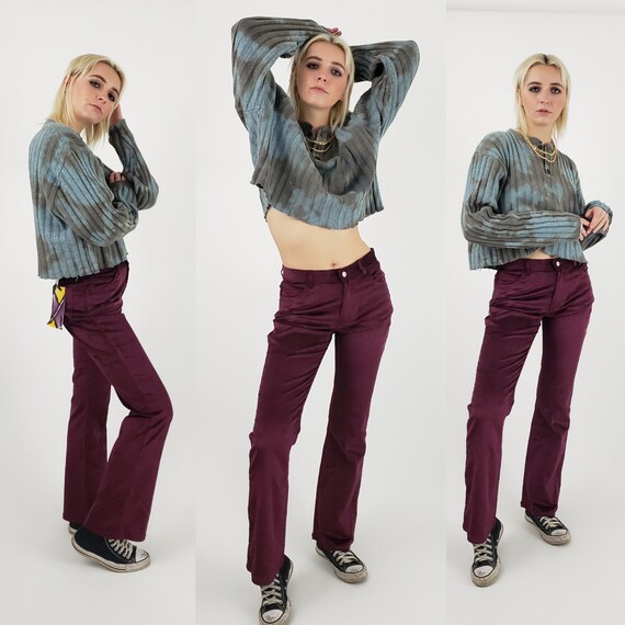 90s 2000s y2k Maroon Corduroy Pants - Medium Vinta