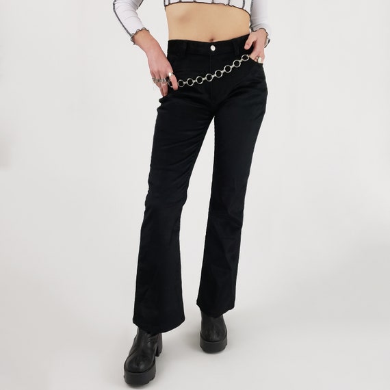 90s 2000s y2k Black Corduroy Pants - Medium Vintag