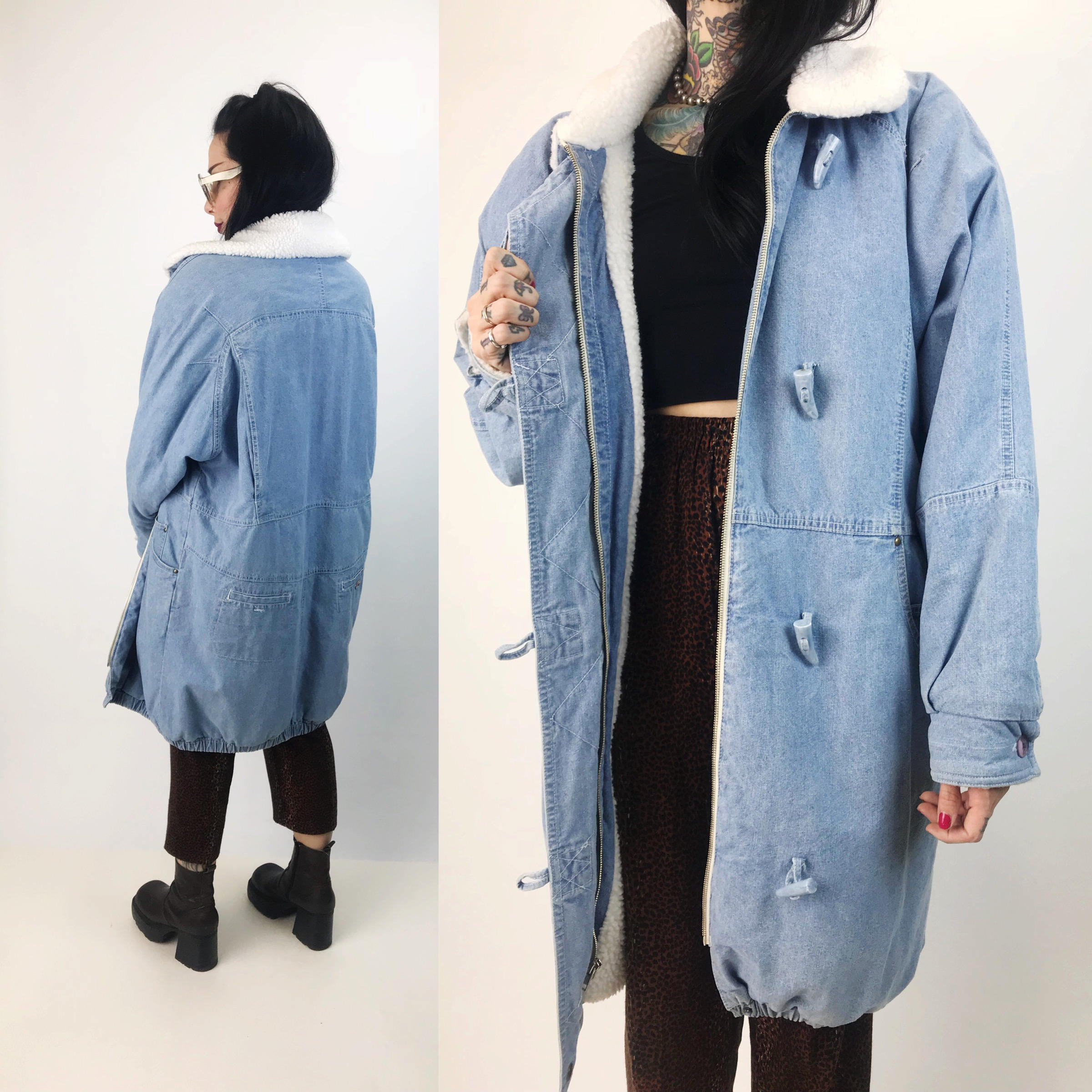 blue jean winter coat