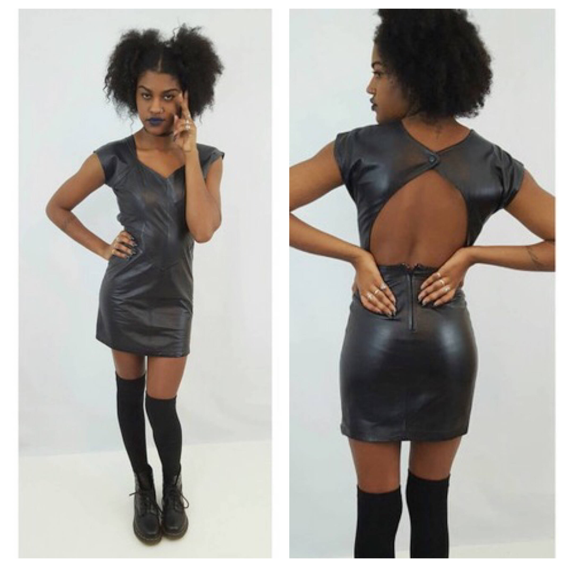 genuine leather mini dresses