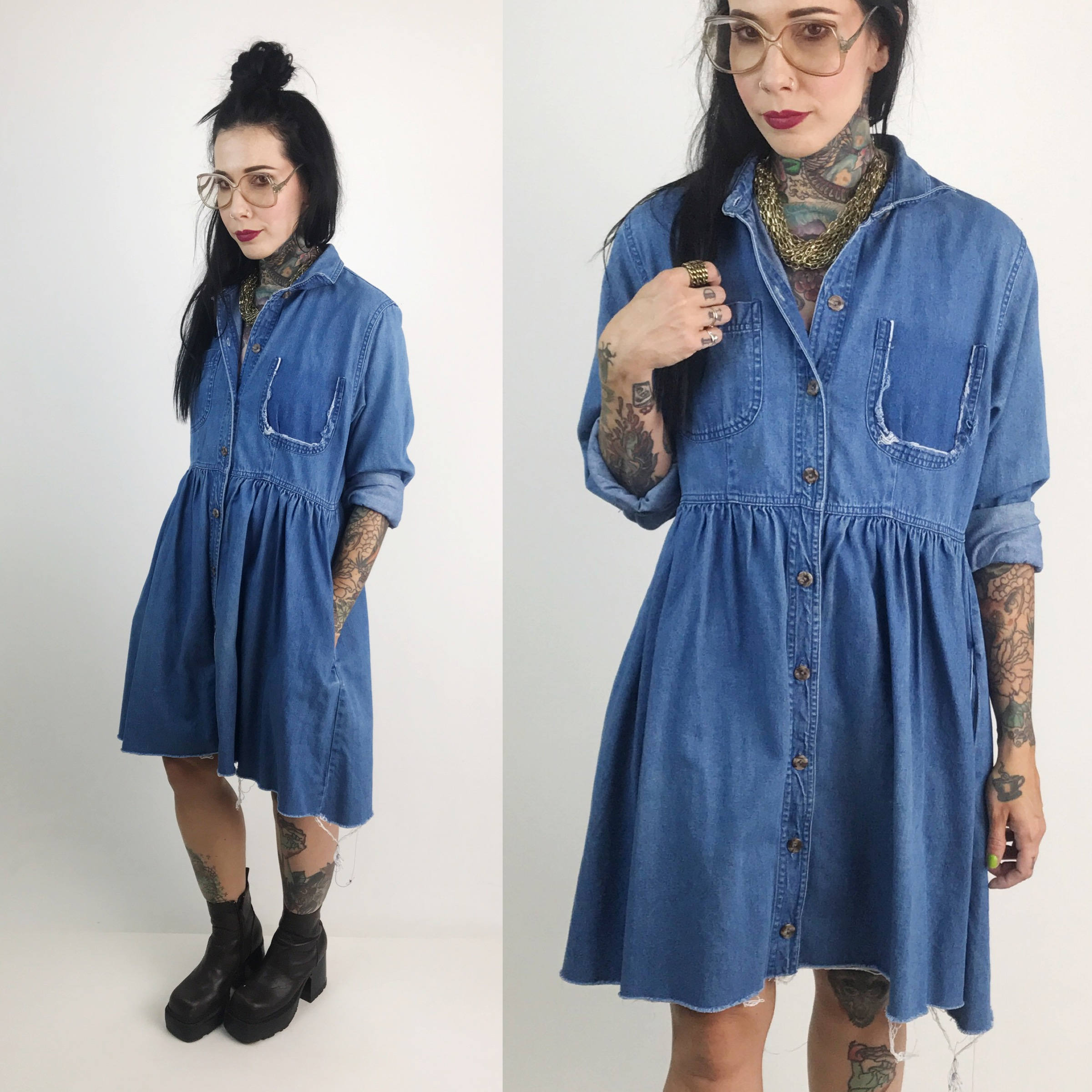 babydoll denim dress