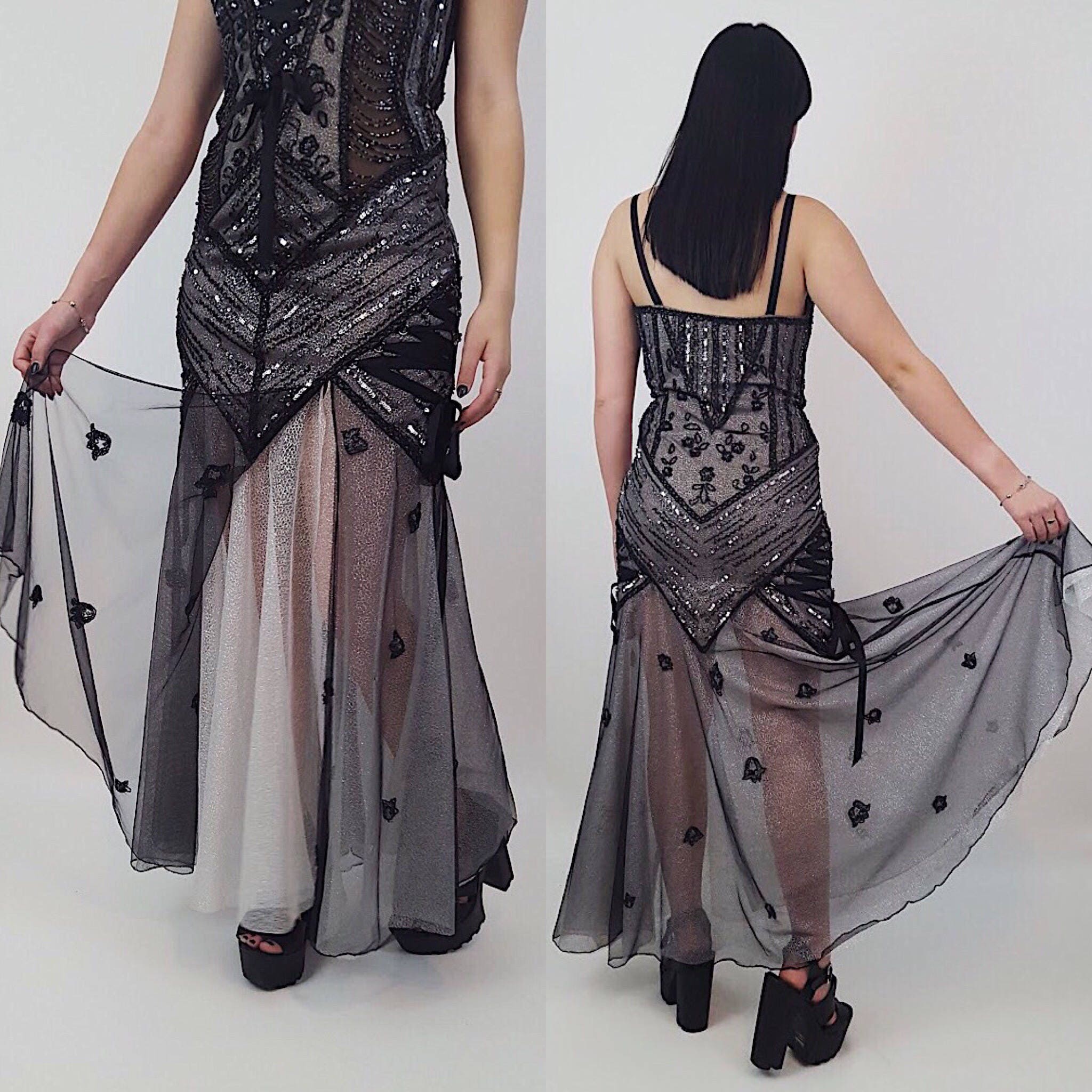 black dress with silver sparkles