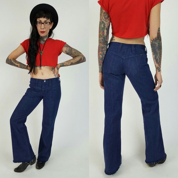 low rise flare jeans