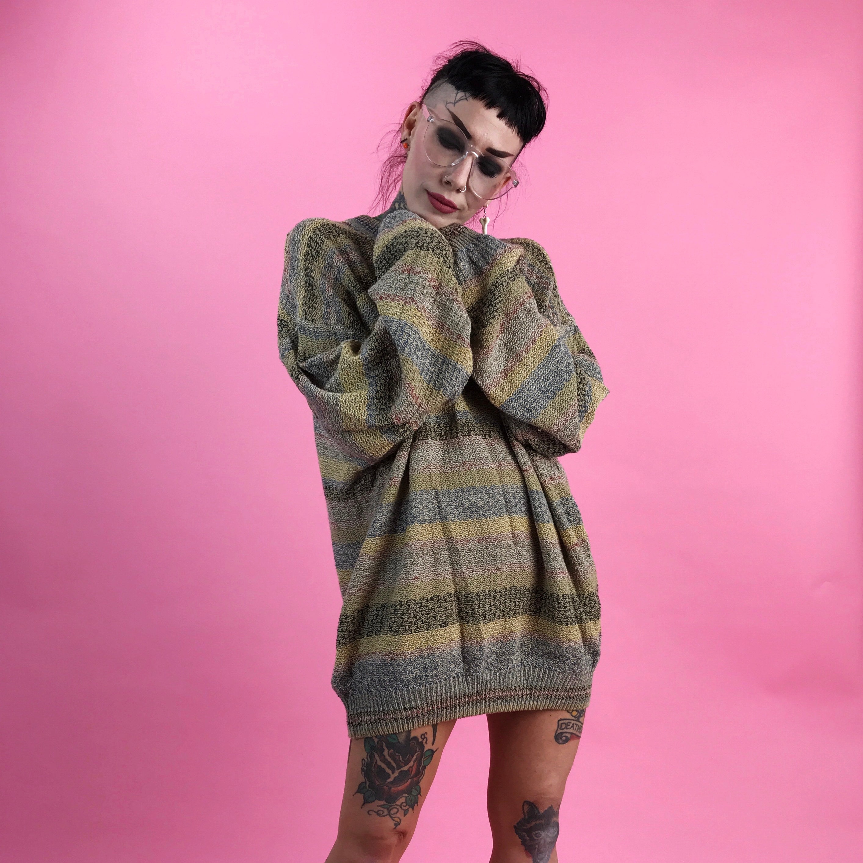 90 ' s pour homme rayée texturée copain tricot pull XL Plus taille cavalier - tons de terre fine horizontale ample rayé pull lin papy 90 ' s pour homme copain rayée texturée copain homme tricot pull XL Plus taille cavalier - tons de terre fine horizontale ample rayé pull lin papy 74a9cf