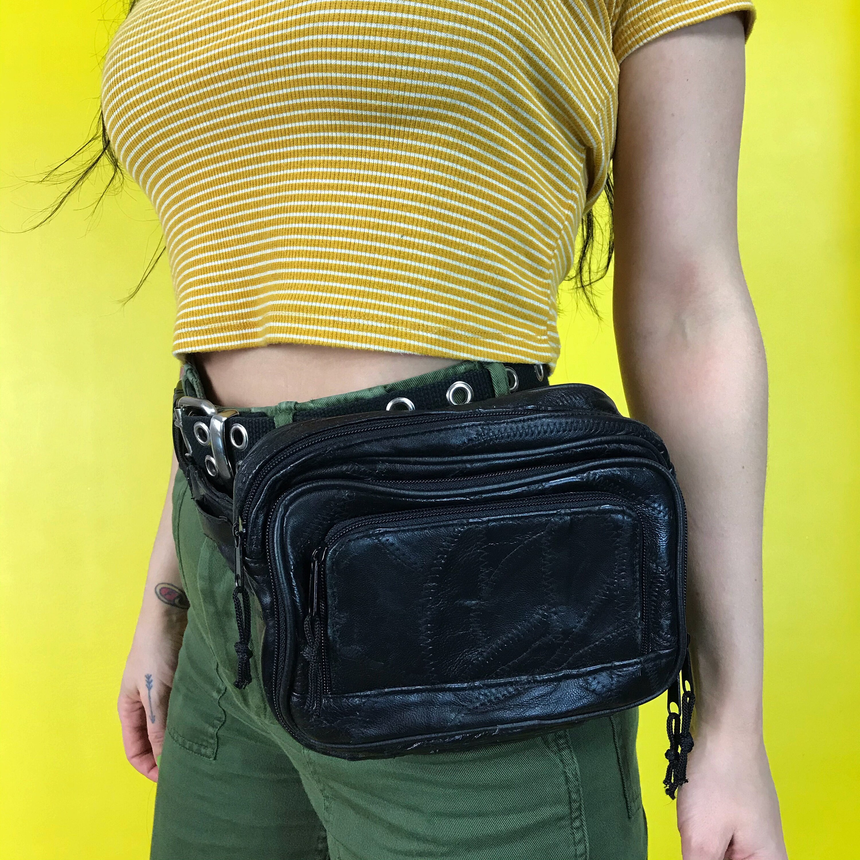 large leather fanny pack
