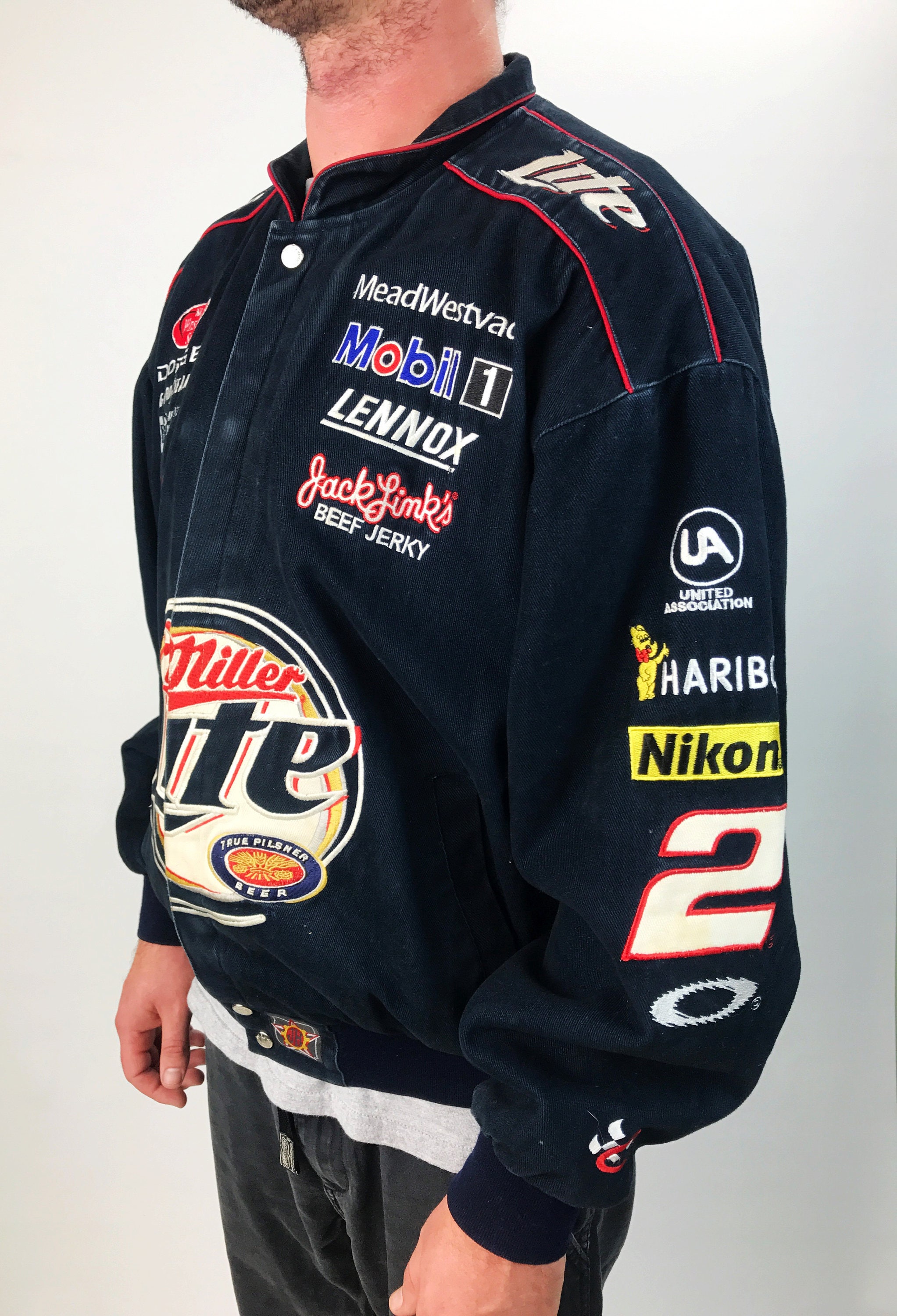 Vintage Racing Jacket Miller Lite NASCAR Crew Coat ...