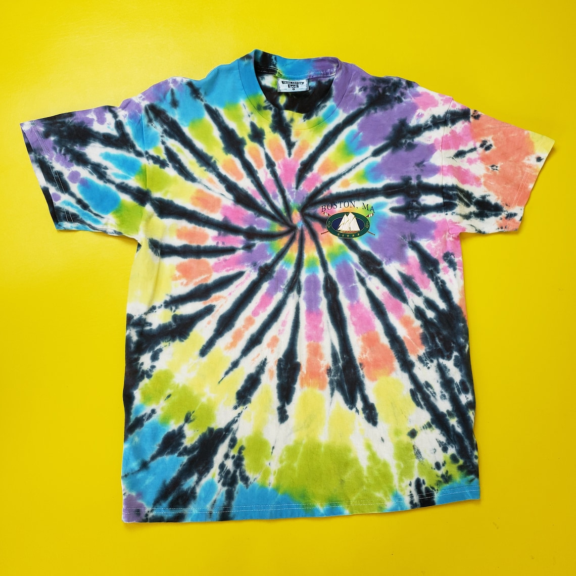 Rainbow Tiedye 90s Vintage T-shirt Tie Dyed Colorful 1990s - Etsy