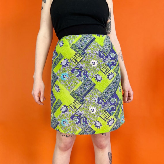 Y2K Mixed Prints Mini Skirt Mid-High Waist 32" - … - image 7