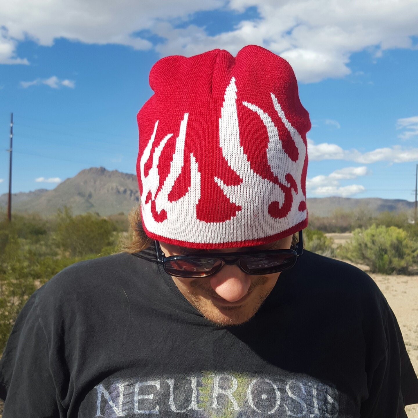 y2K Flames Beanie Hat - Unisex 2000s 