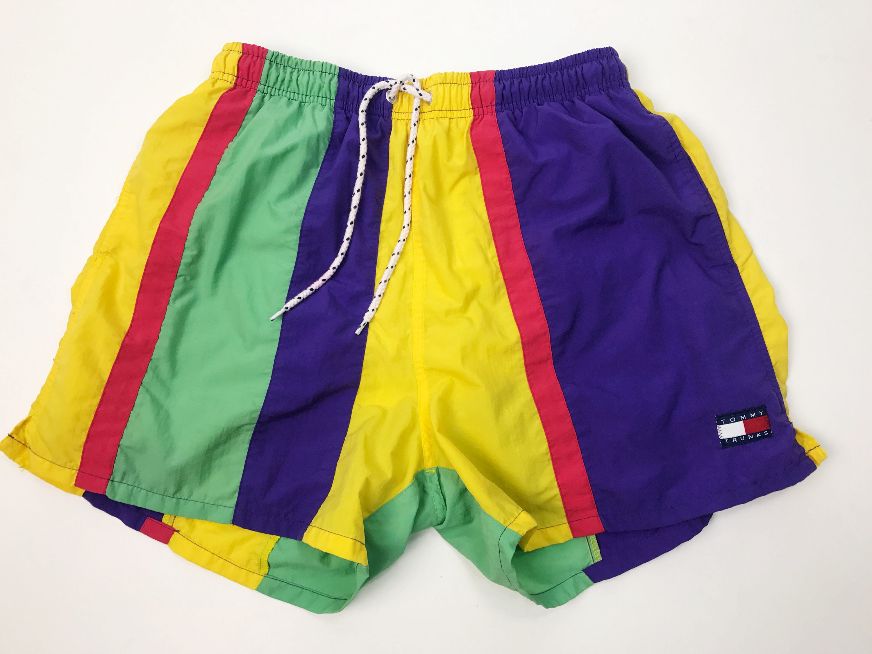 mens rainbow swim trunks
