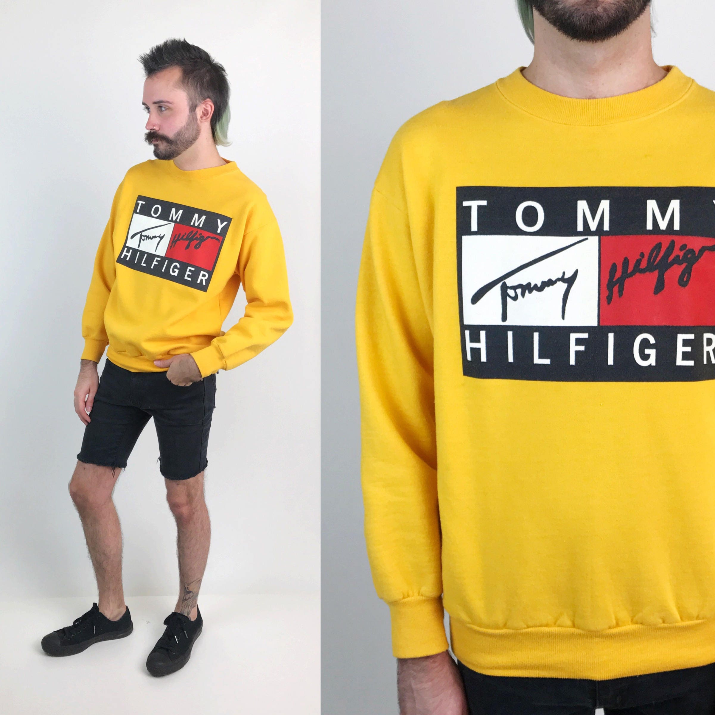 tommy hilfiger yellow jumper