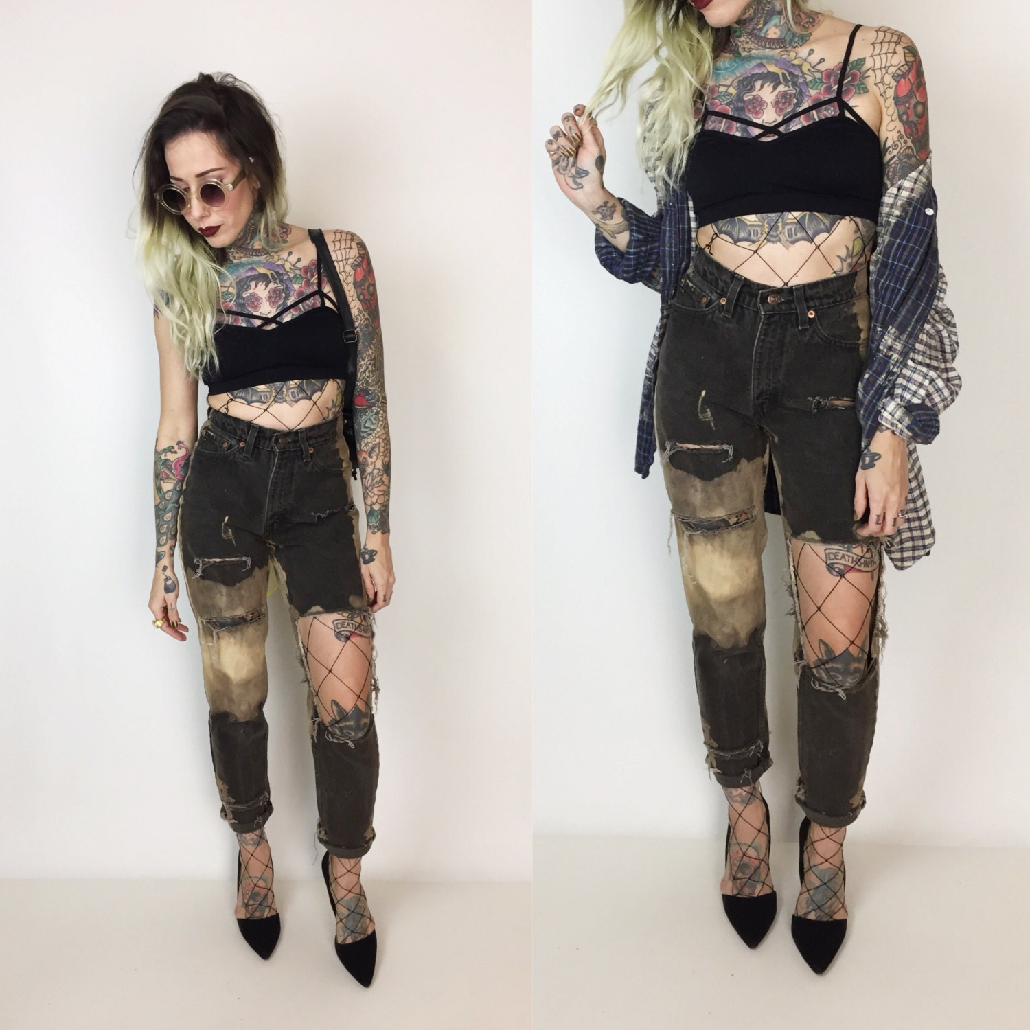 bleached black jeans