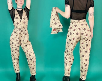 90's DEADSTOCK 2-Piece Trousers Detachable Top Jumpsuit Small - Pleated Trousers 28" High Waist Two in One - Vintage Fall Tapered Overalls