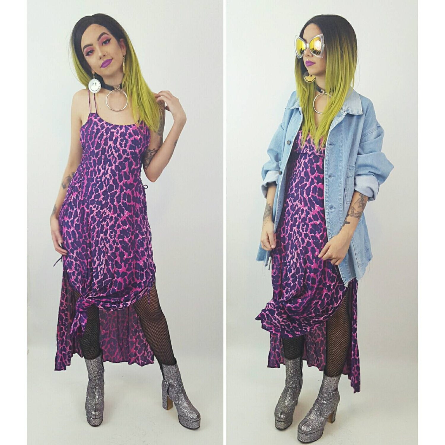 purple cheetah print dress