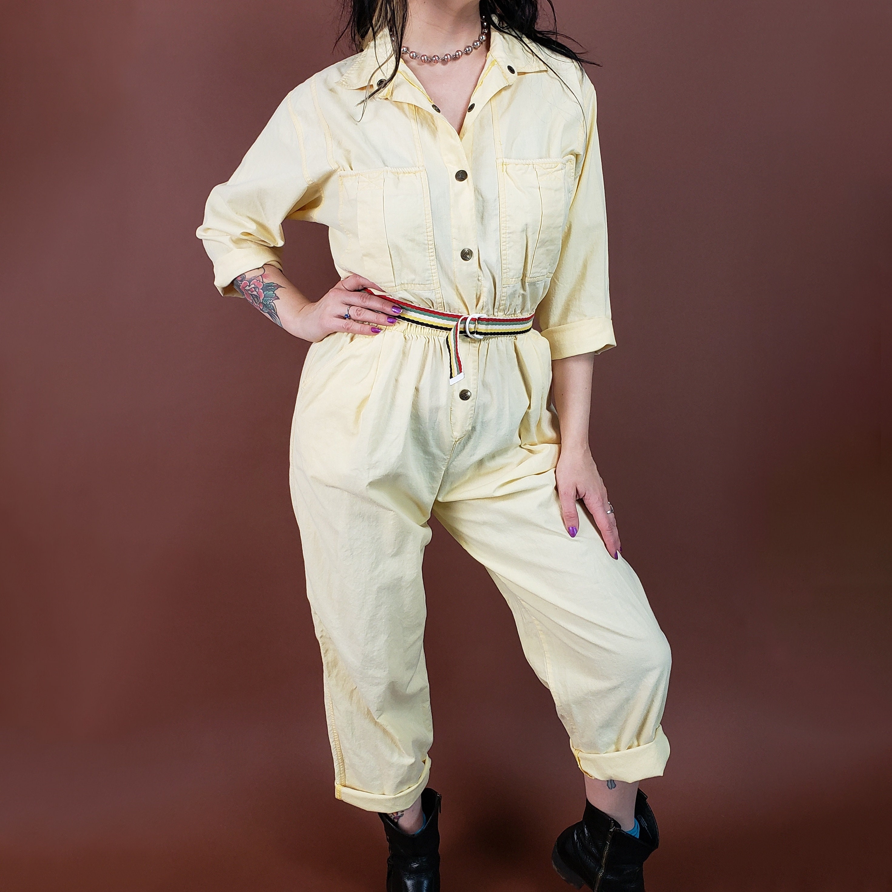 pale yellow jumpsuit