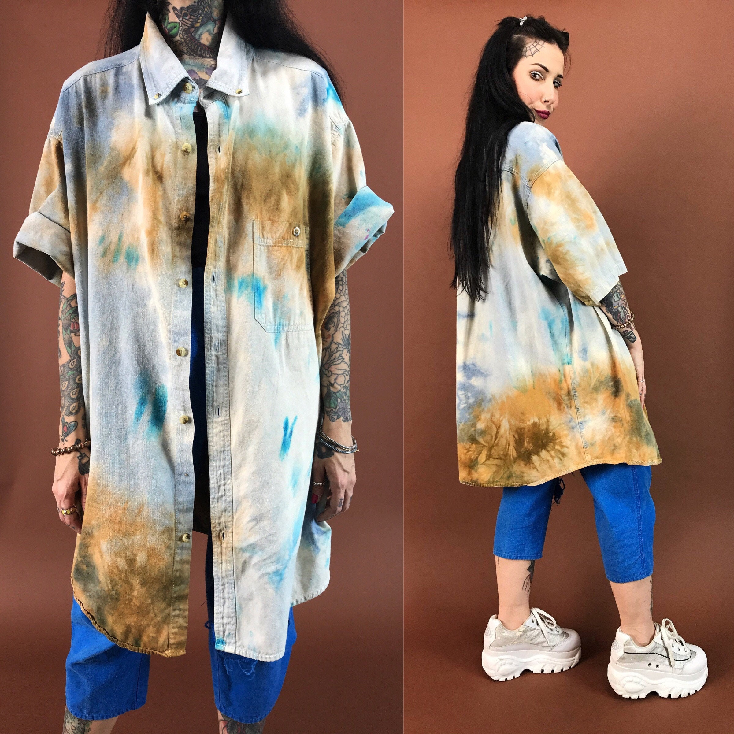 baggy button up shirt