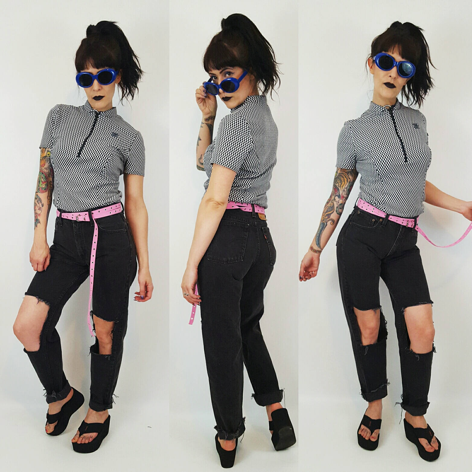 black high waisted vintage levi jeans