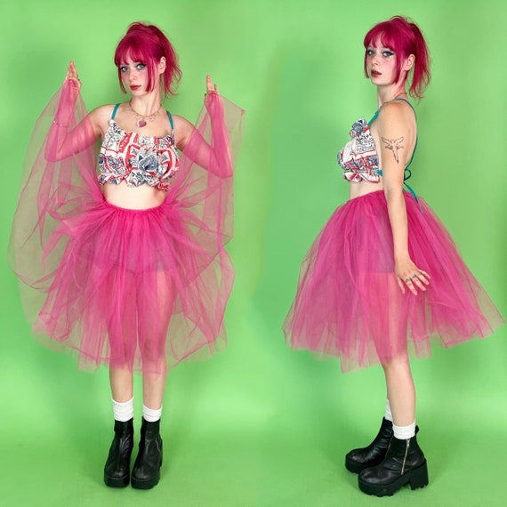 Hot Pink Tulle Tutu Adult Small - Puffy Ballerina… - image 1