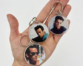 1991 Vintage Beverly Hills 90210 3 Piece Keychain Set - Teen Drama Nineties TV - Luke Perry - Dylan McKay Vintage TV Series Memorabilia