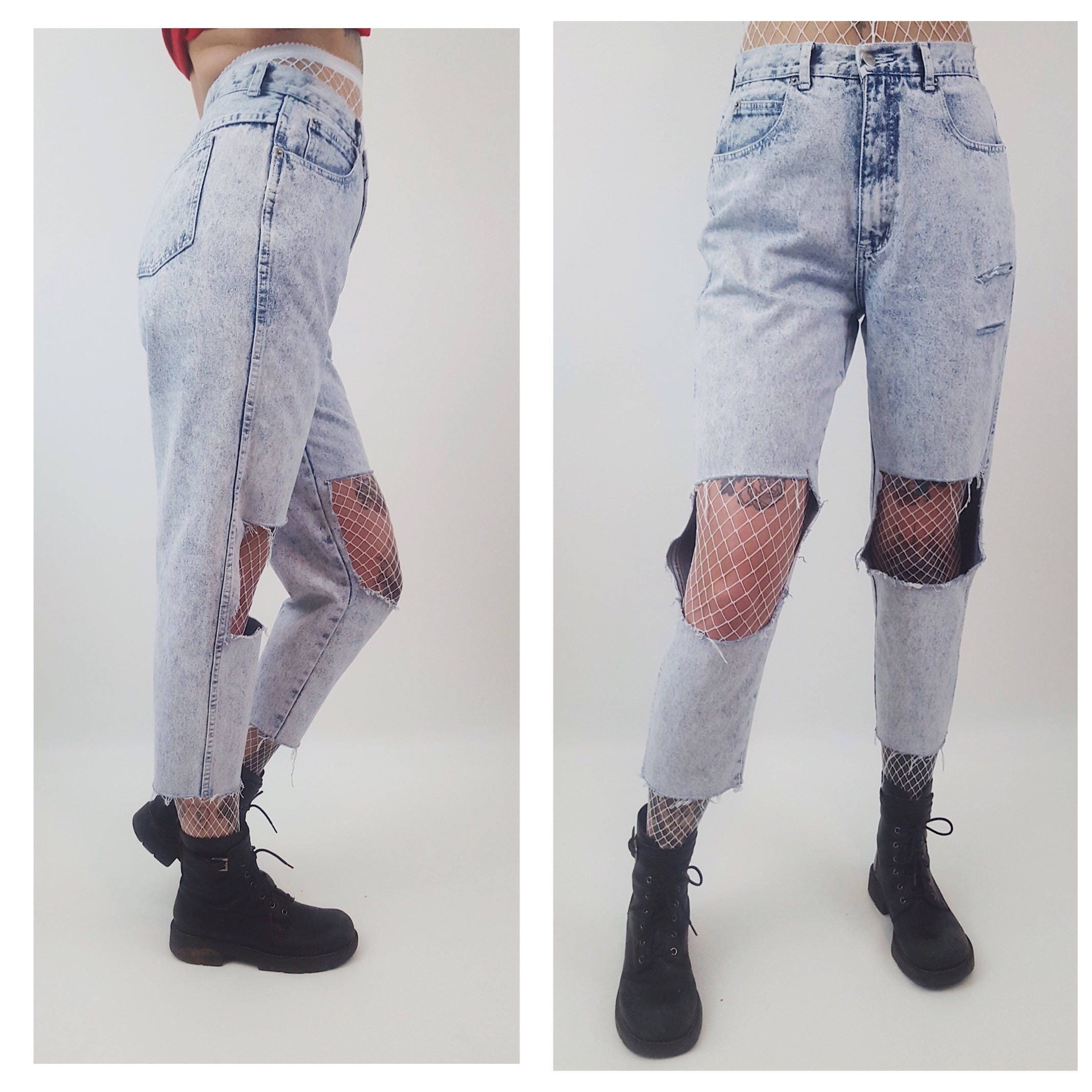 large knee ripped jeans