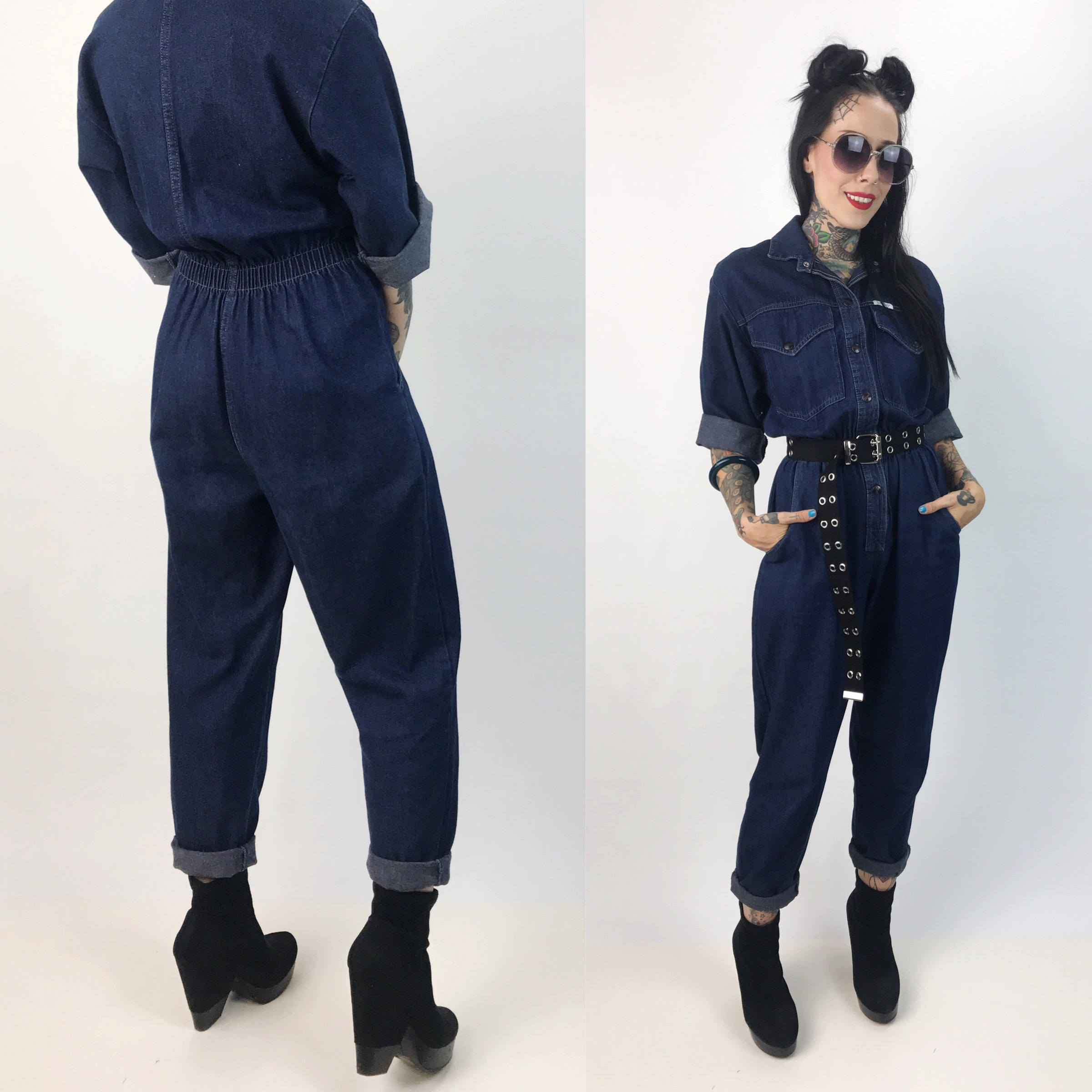 denim utility jumpsuit womens