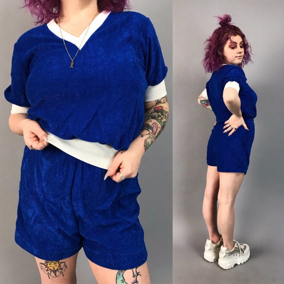 70's Vintage Two Piece Shorts Set Womens Medium -