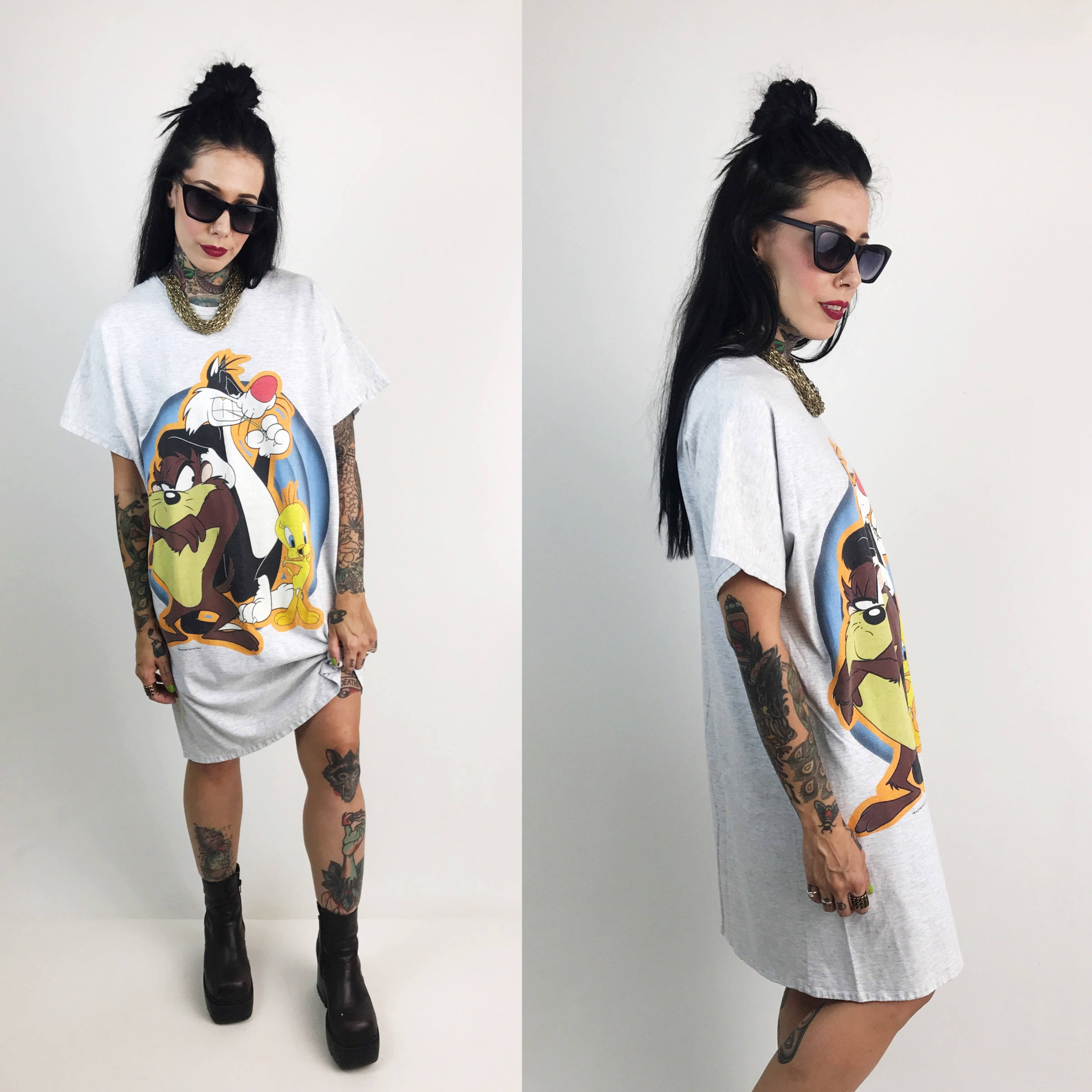 long baggy t shirt dress