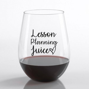 Teacher Christmas Gift l  Teacher Wine Glass l Personalized Teacher Gift l Lesson Planning Juice