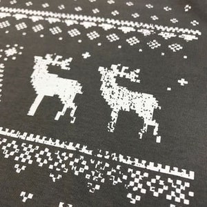 Mens / Festive / Christmas / Christmas Jumper style tee / Christmas T-shirt / Christmas tshirt / Reindeer / Long Sleeved / Gift for him 画像 7