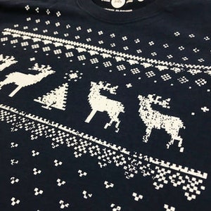 Mens / Festive / Christmas / Christmas Jumper style tee / Christmas T-shirt / Christmas tshirt / Reindeer / Long Sleeved / Gift for him 画像 8
