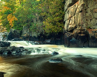 Dave's Falls Waterfall Photograph; Marinette County, Wisconsin