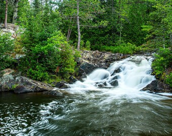 12 Foot Falls Waterfall Photograph; Marinette County, Wisconsin; Twelve Foot Falls
