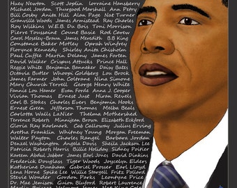 Barack Obama; Obama Print with Historic African Americans