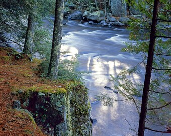 Bull Falls Waterfall Photograph; Marinette County, Wisconsin