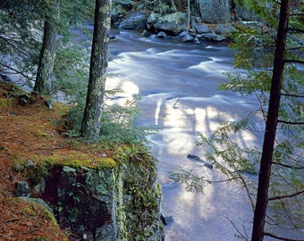 Bull Falls Waterfall Photograph; Marinette County, Wisconsin