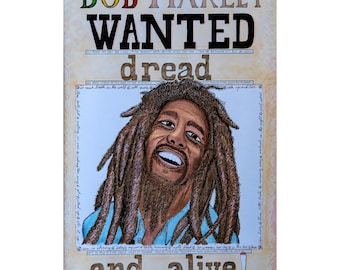 Bob Marley - Wanted Dread and Alive Poster Metal Print