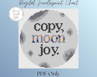 Artemis II Mission Moon Joy Needlepoint Chart (PDF Only)