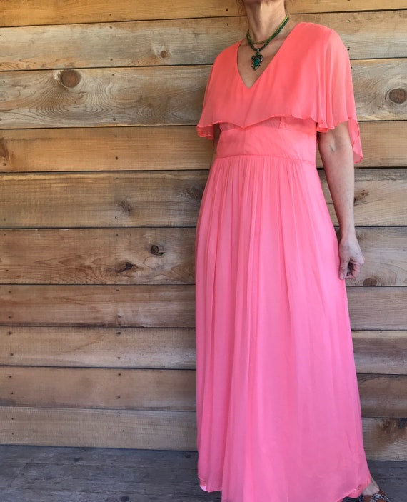 Chiffon Bridesmaid dress Prom Maxi evening red ca… - image 2