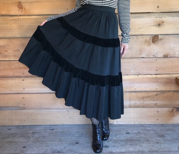 Taffeta skirt 50's eveningwear midi taffeta small